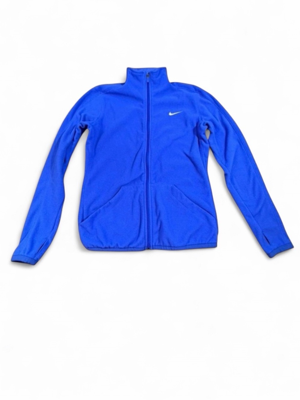 Nike Therma Fit Blue Full Zip Jacket Fleece Athletic Track Zip Up thumb holes